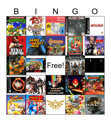 Video Game Bingo Card