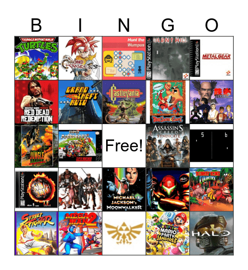 Video Game Bingo Card