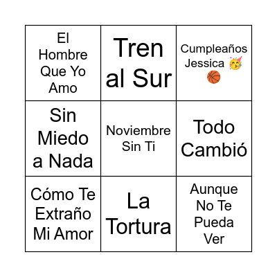 BINGO MUSICAR Bingo Card