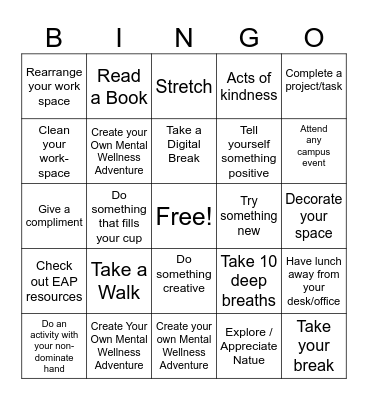 Keep Your Brain a Buzz Bingo Card