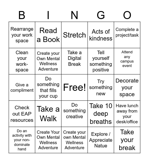 Keep Your Brain a Buzz Bingo Card
