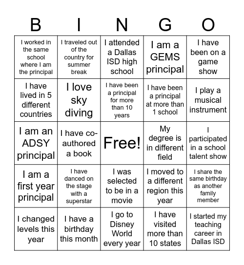 Stamp - Stand - Scan Bingo Card