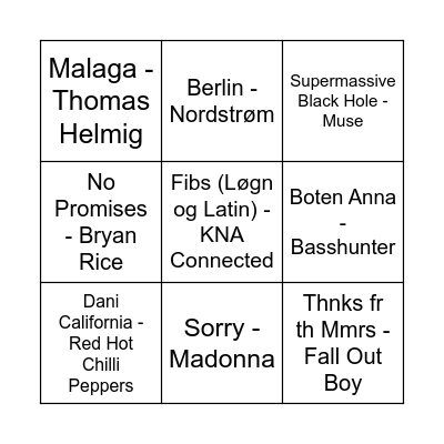 År 2006 Bingo Card