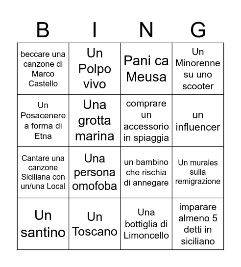 BINGO LORE Bingo Card