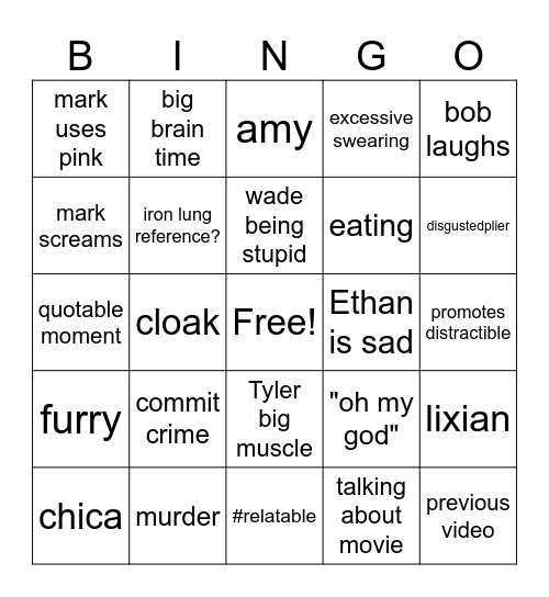 Markimingo Bingo Card