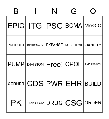 CPI Residency Orientation Bingo Card