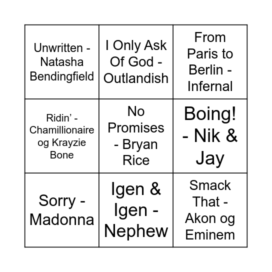 År 2006 Bingo Card