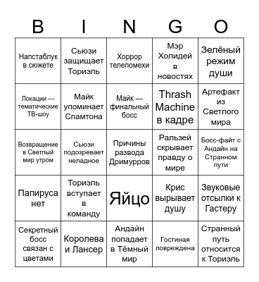 DELTARUNE CH. 3 PREDICTS Bingo Card