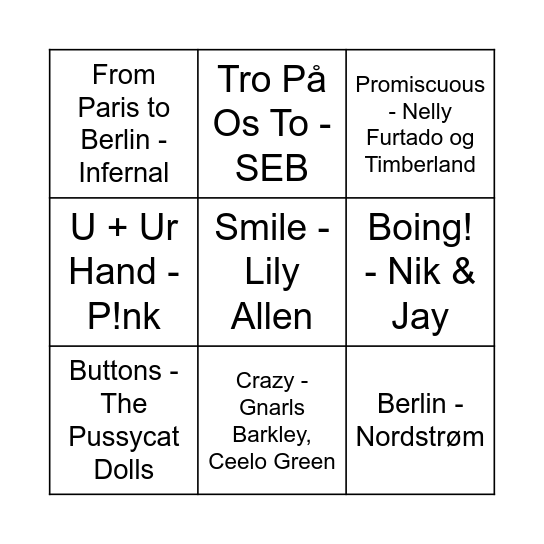 År 2006 Bingo Card