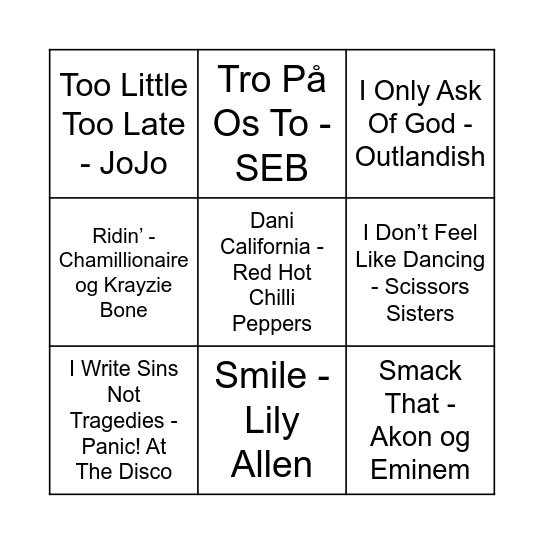 År 2006 Bingo Card