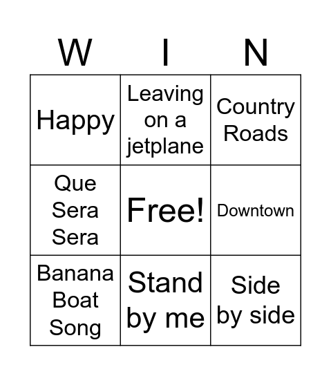 Rosie’s Bingo Card