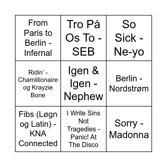 År 2006 Bingo Card