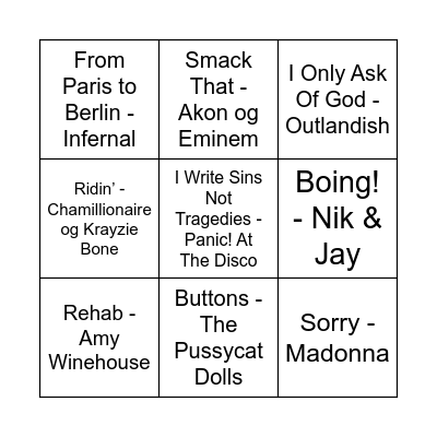 År 2006 Bingo Card