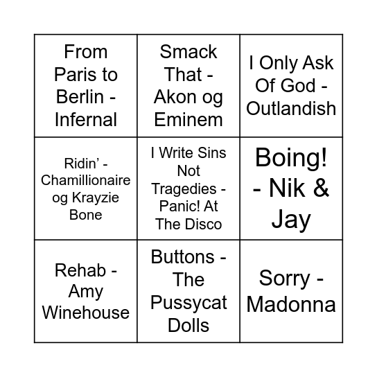År 2006 Bingo Card