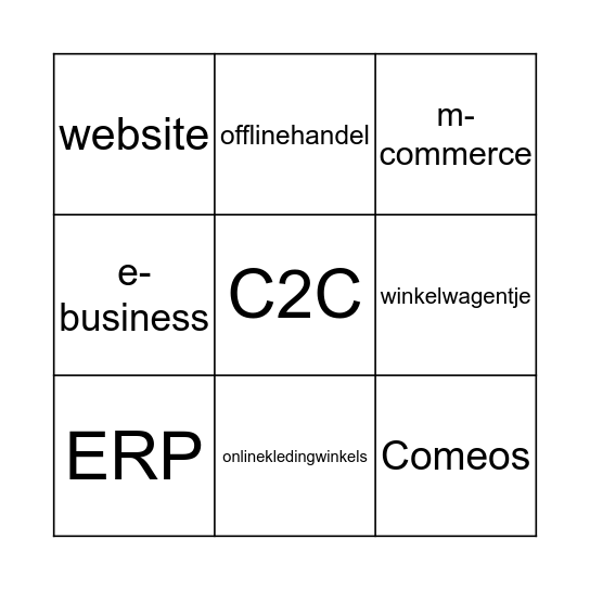 E-commerce Bingo Card