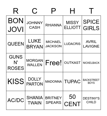 Music Week Bingo Card