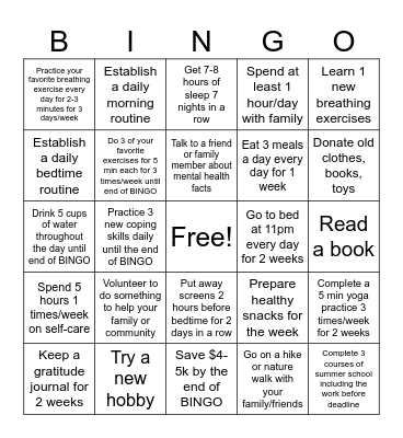 RG Bingo Card