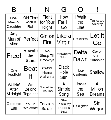 Mr. Chandler's Playlist-"It's Gonna Be Mostly P!nk" Bingo Card
