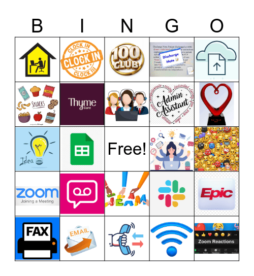 Admin Team Work Bingo Card