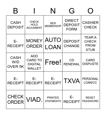 BRANCH BINGO Card
