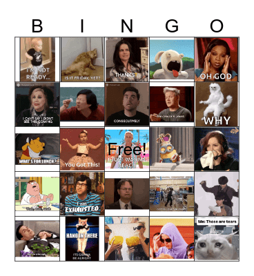 AA Team GIFs Bingo Card