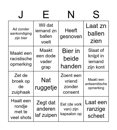 Djenzl Bingo Card