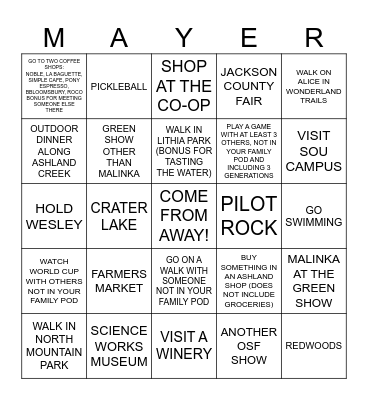 REUNION BINGO 2026 Bingo Card
