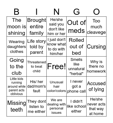 P.T.C. BINGO Card