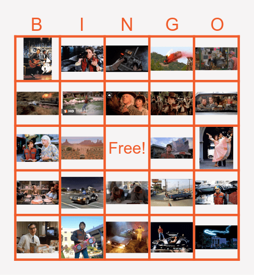 BACK TO THE FUTURE BINGO Card