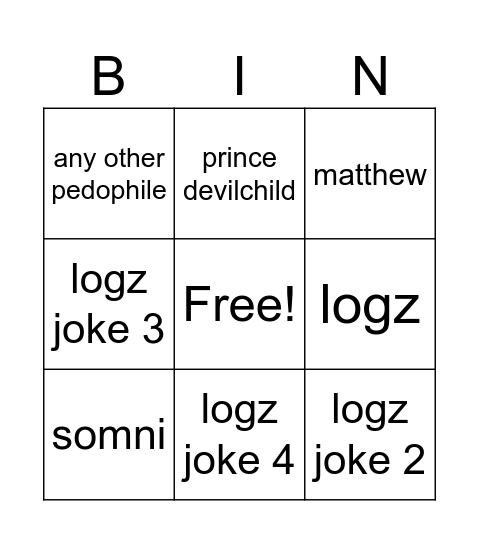 What’s Kumire Gonna Say This Time!!! Bingo Card