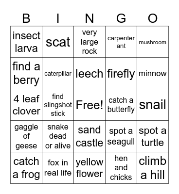 COTTAGE BINGO Card