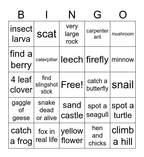 COTTAGE BINGO Card