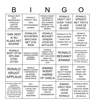 DE GROTE RONALD APV BINGO! Bingo Card