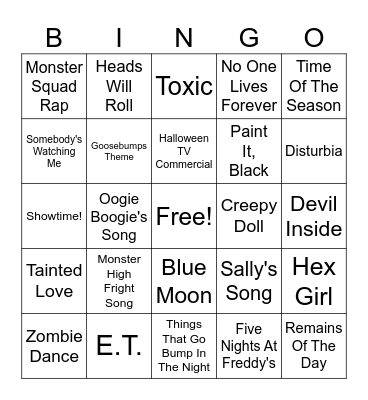 HALLOWEEN RD2 Bingo Card