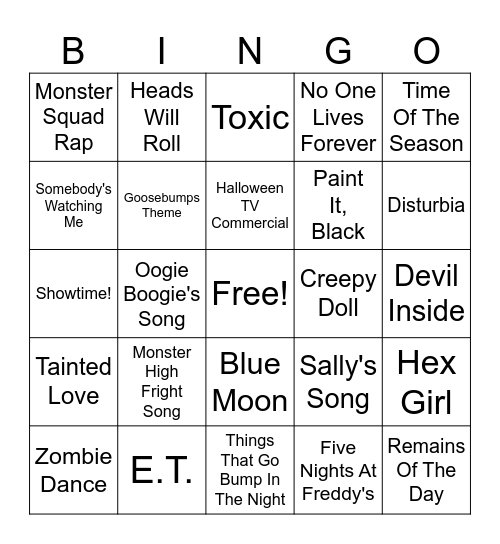 HALLOWEEN RD2 Bingo Card