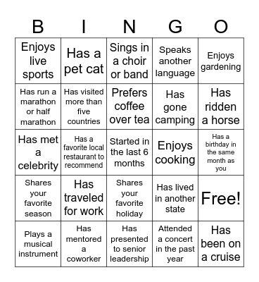 Brunch Bingo Card