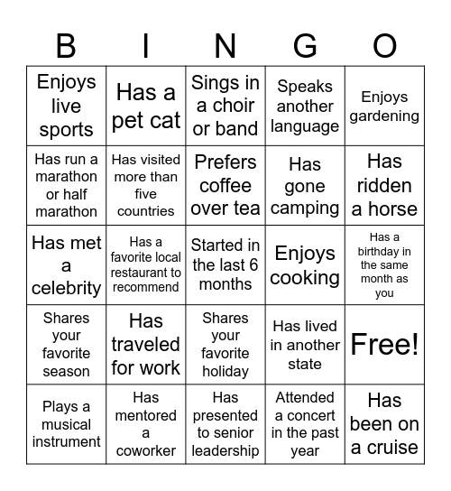 Brunch Bingo Card