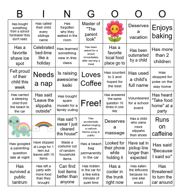 Parent Bingo Card