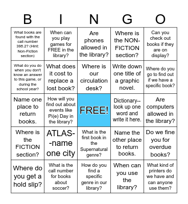 FIND THIS IN YOUR LIBRARY... Bingo Card