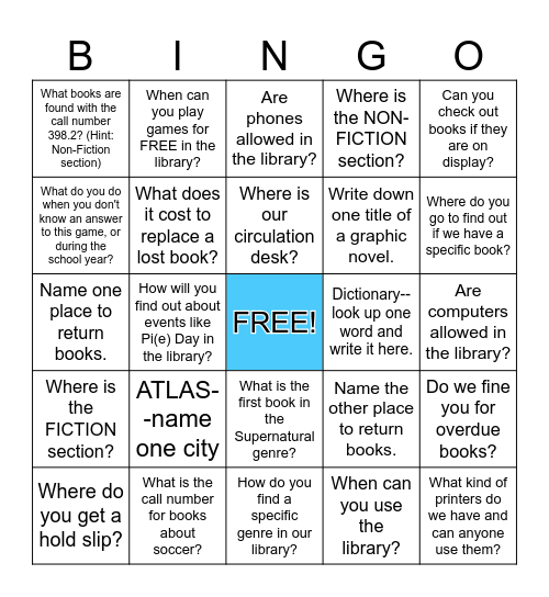 FIND THIS IN YOUR LIBRARY... Bingo Card