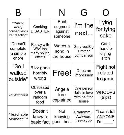 BIT Brother Bingo Card