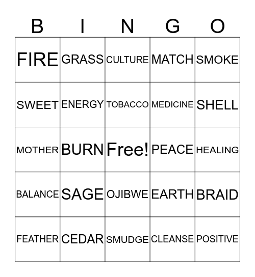 First Nations Studies Bingo Card