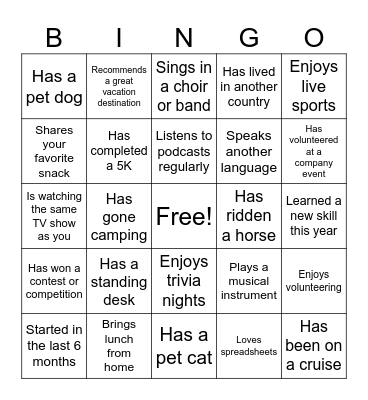 Brunch Bingo Card