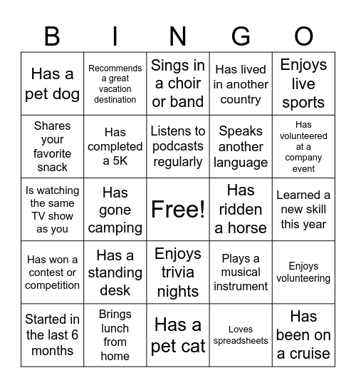 Brunch Bingo Card