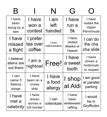 Common Ground Bingo Card