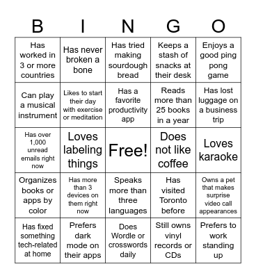 Common Ground Bingo Card