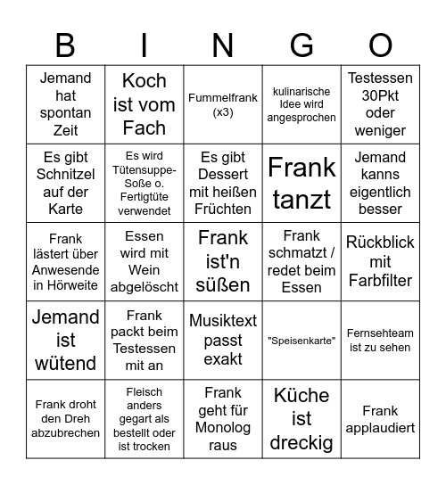 Rosin Bingo Card