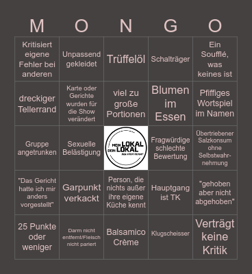 Meini Deini Bingo Card