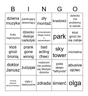 na ratunek 112 bingo Card