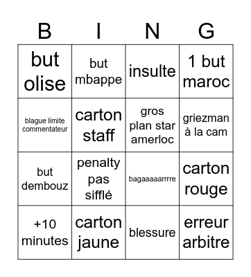les lozeres Bingo Card